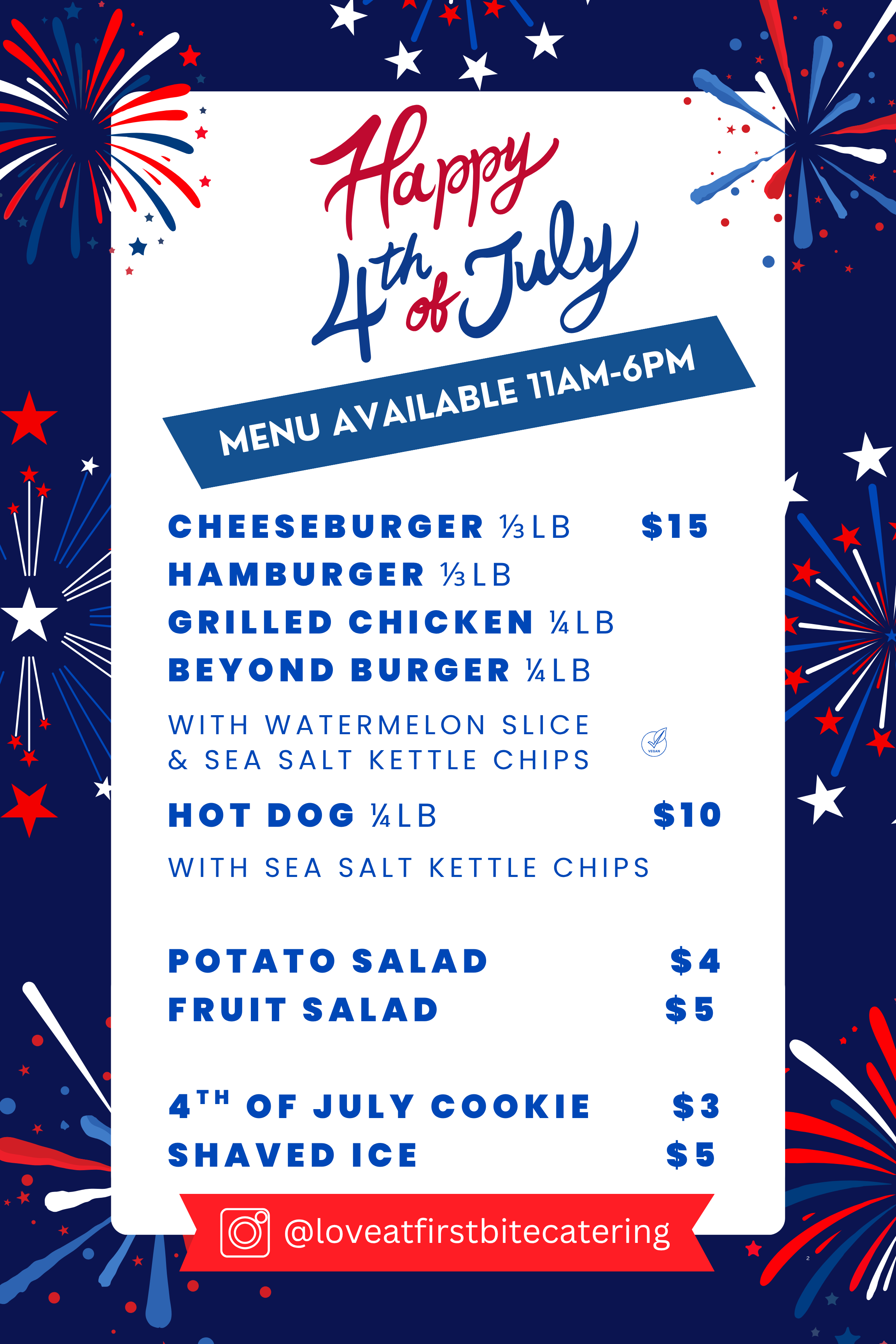 Love at First Bite Menu